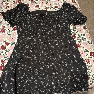 Floral Black Women's Dress